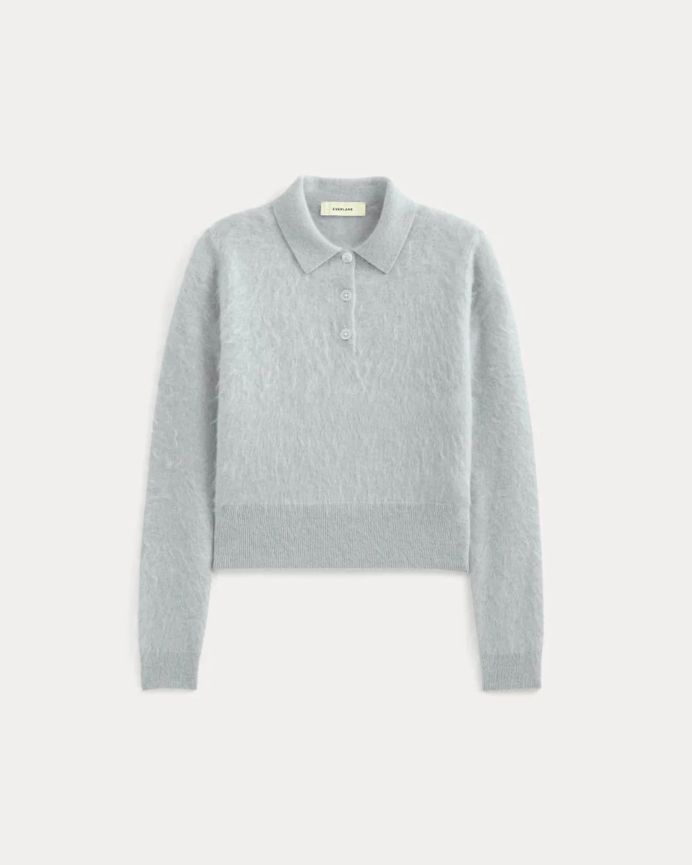Lush Cashmere Cropped Polo Sweater | Sanderling Gray
