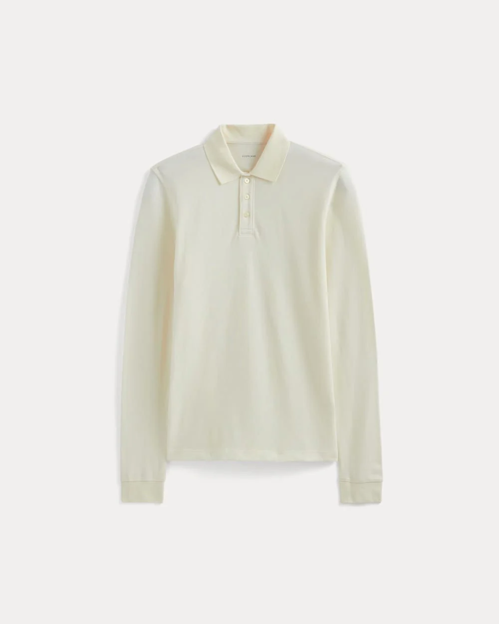 The Long-Sleeve Pique Polo | Bone