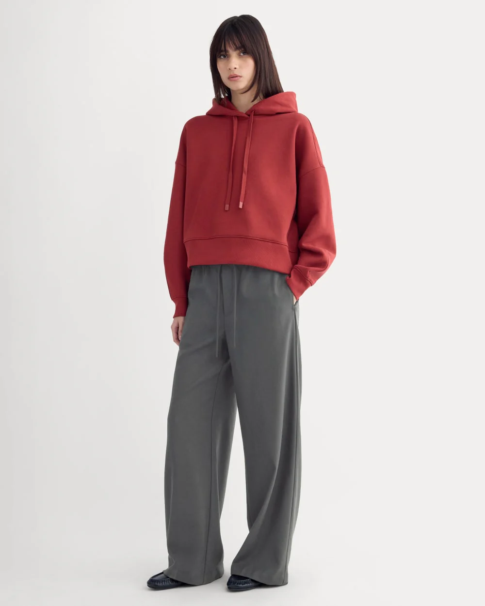 Cropped Luxe Fleece Hoodie | Merlot