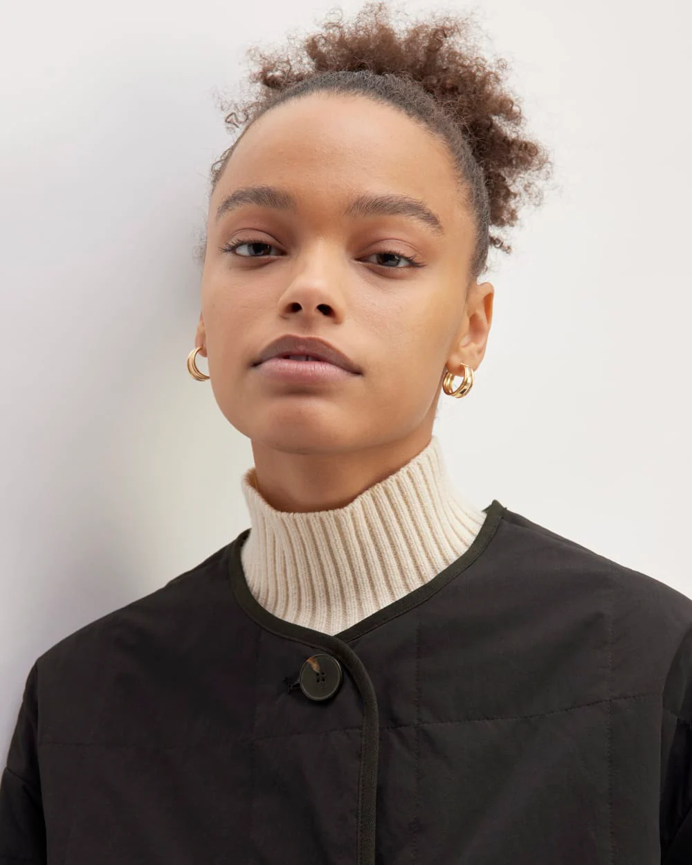 The ReNew Quilted Long Liner | Black