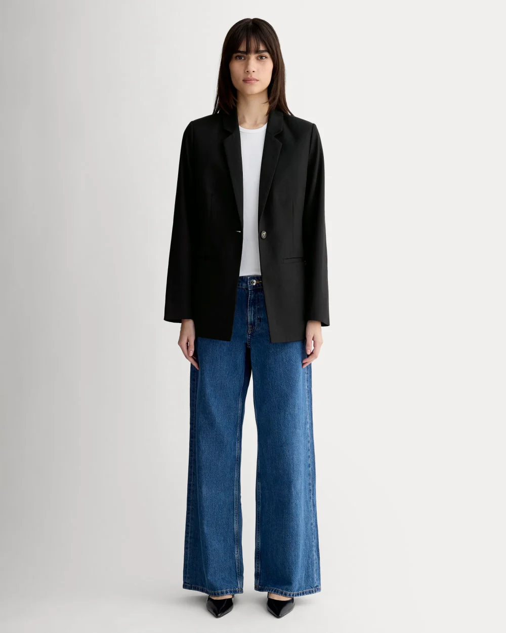 The Relaxed Blazer in Buttersmooth | Black