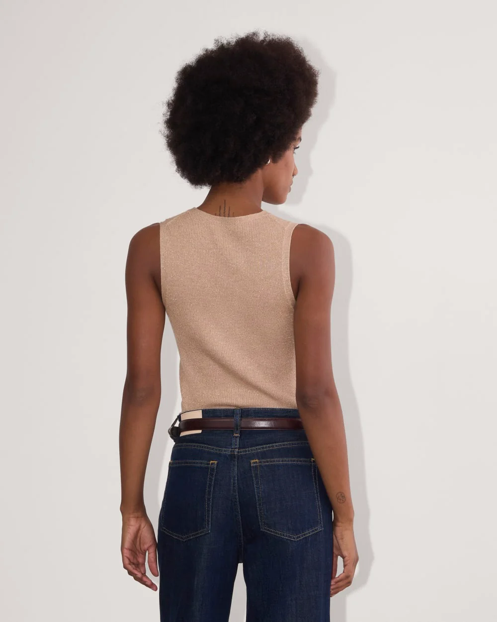 The Tank in Lurex Merino | Rose Gold
