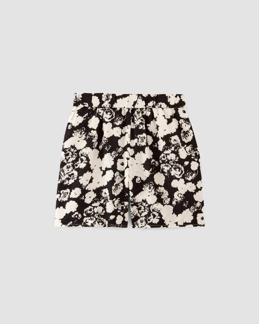 The Linen Easy Short | Black / Bone Floral