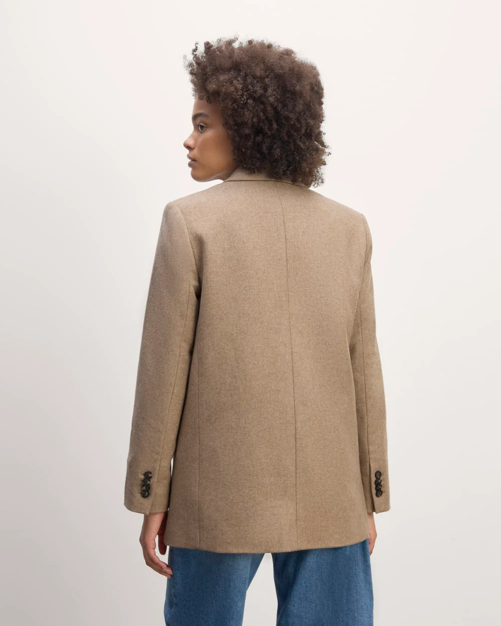 The Oversized Blazer in Wool | Beige Twill