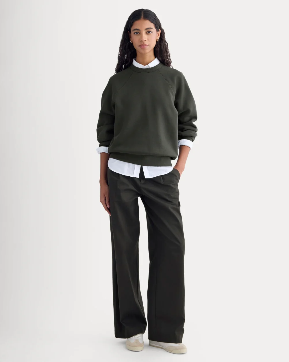 Luxe Fleece Raglan Crewneck | Washed Black