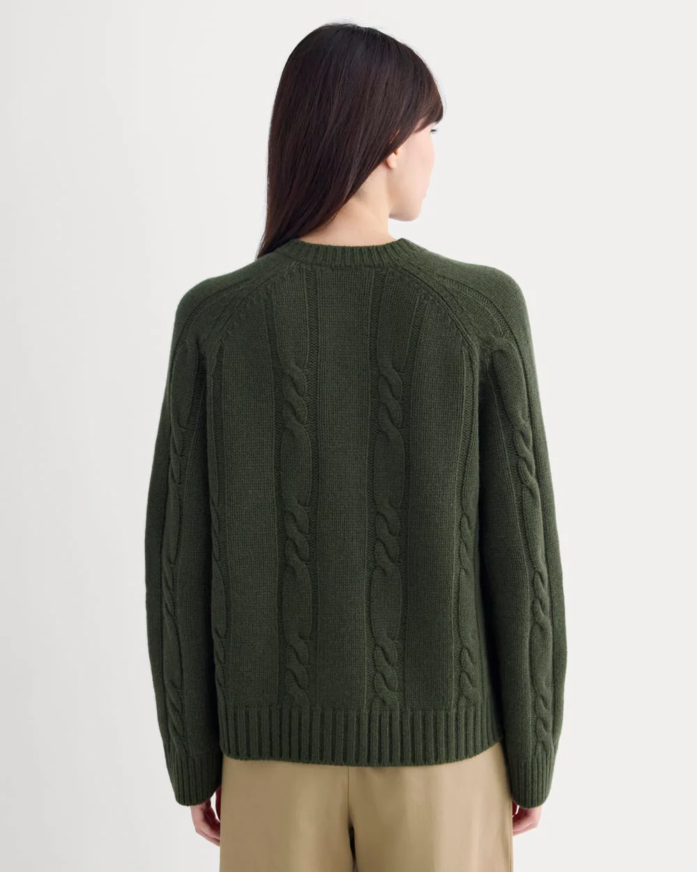Cable Cardigan in Extrafine Luxe Merino | Dark Forest