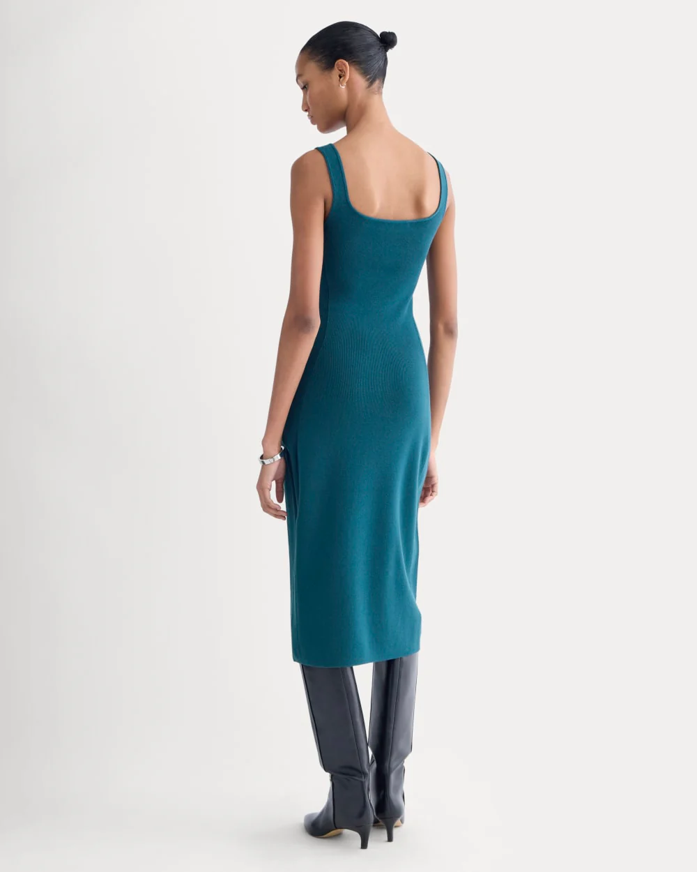 Knit Square-Neck Midi Dress | Reflecting Pond