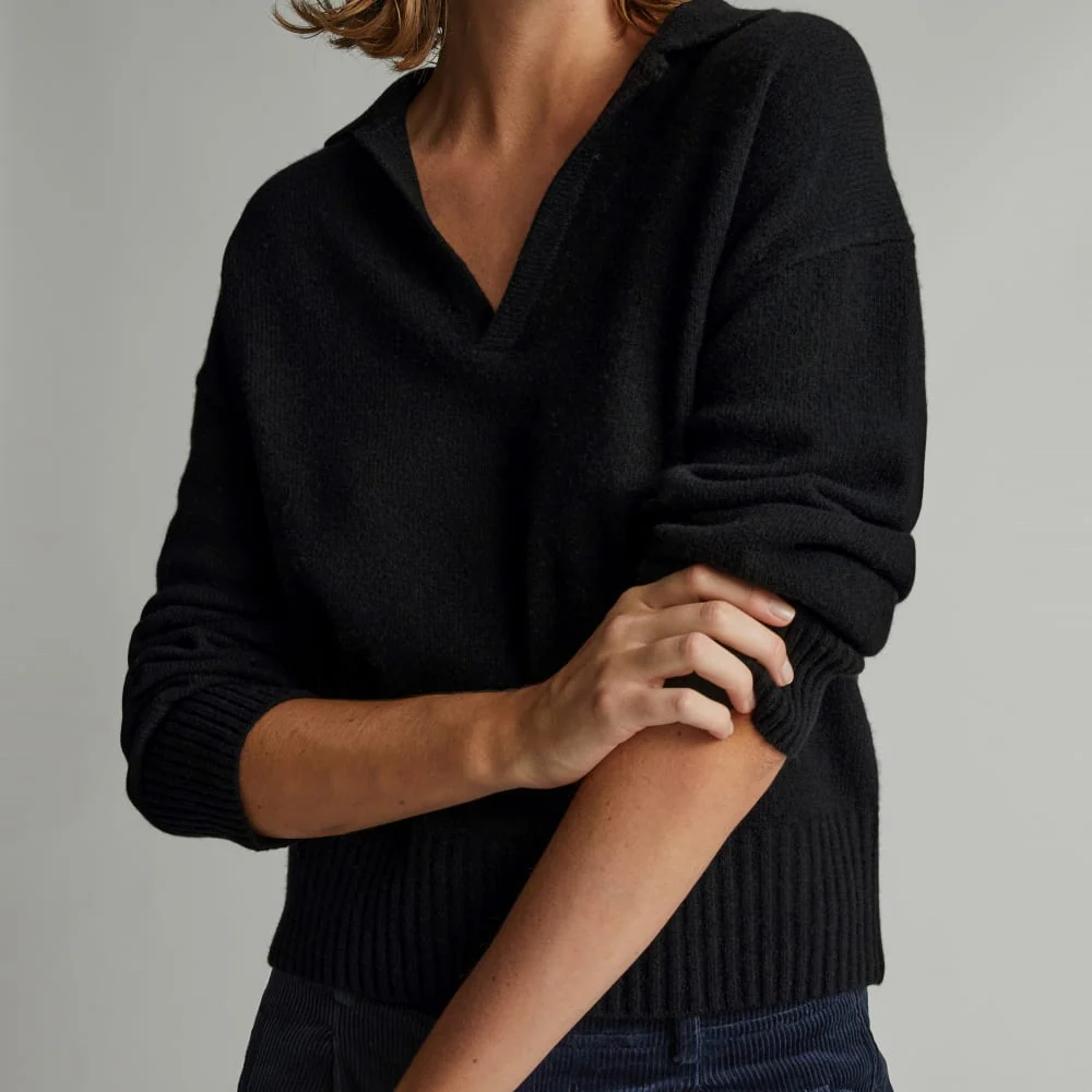 The Cashmere Polo | Black