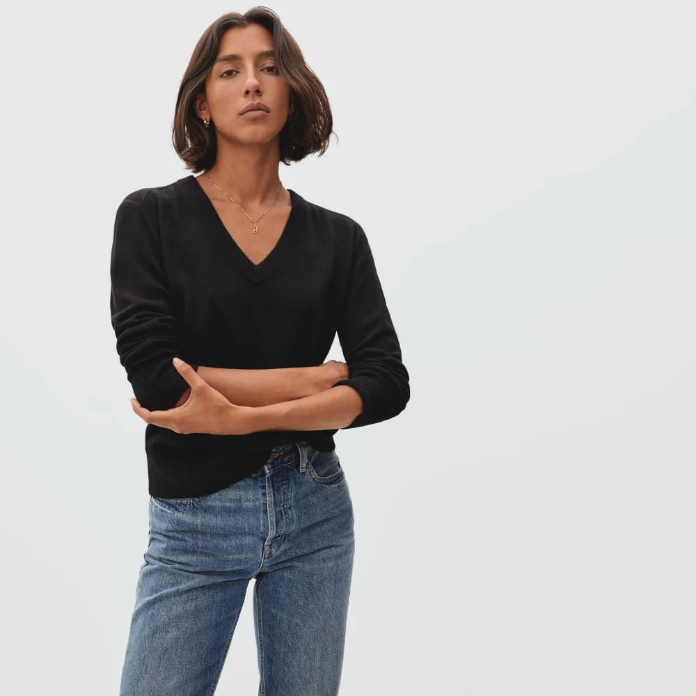 The Cashmere V-Neck | Black