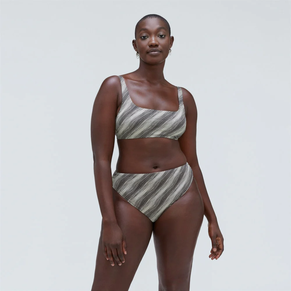 The Square-Neck Bikini Top |  Black / Canvas