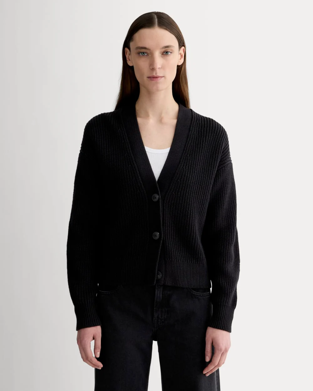 The Boxy Cardigan in Everyday Cotton | Black