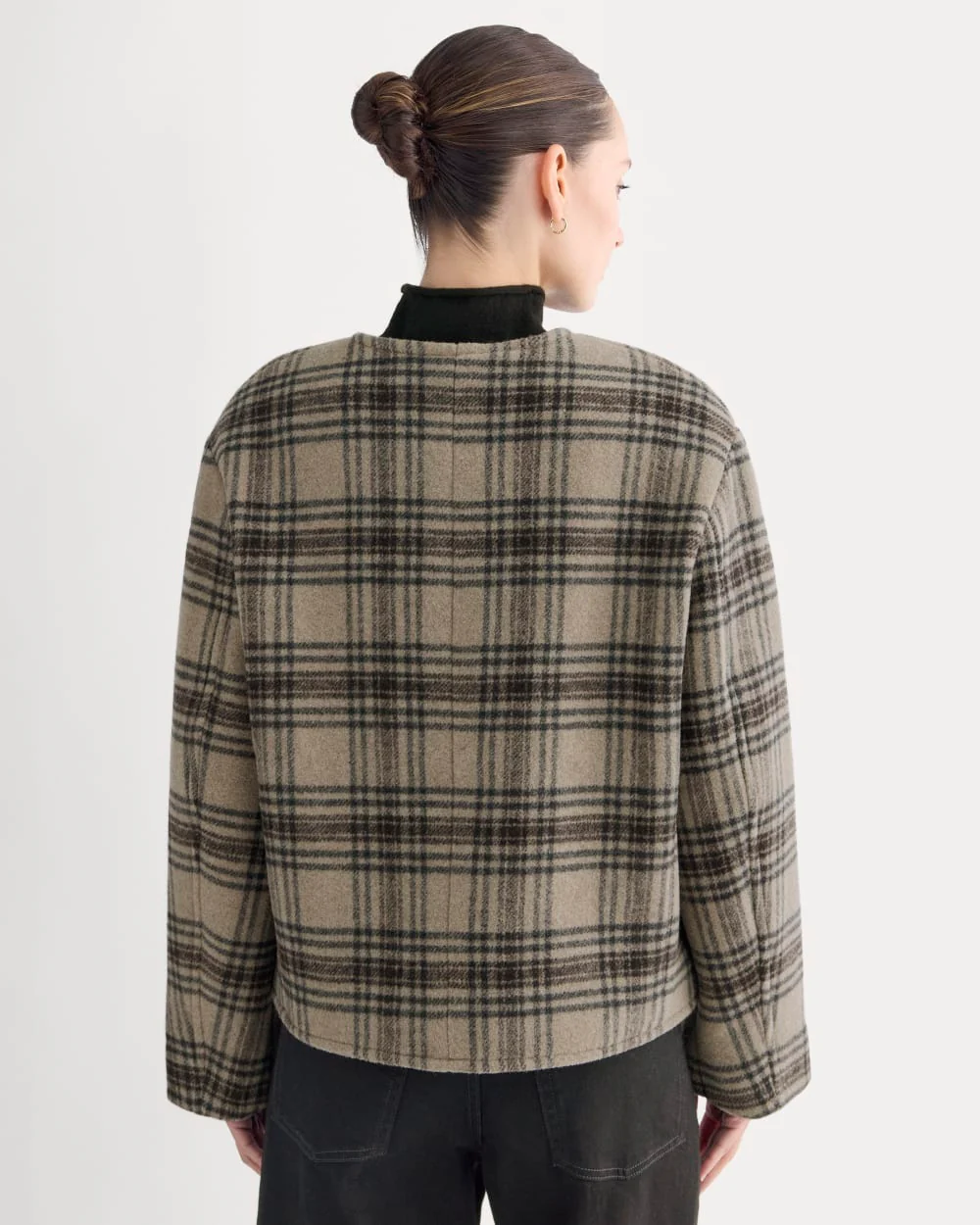 The Cocoon Coat in Wool | Chocolate Plum/Heather Charcoal