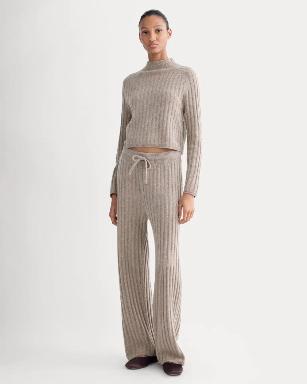 Straight-Leg Pant in Wool Cashmere | Oatmeal