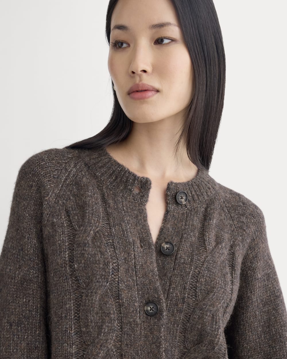 Cloud Cable Cardigan | Heathered Burgundy