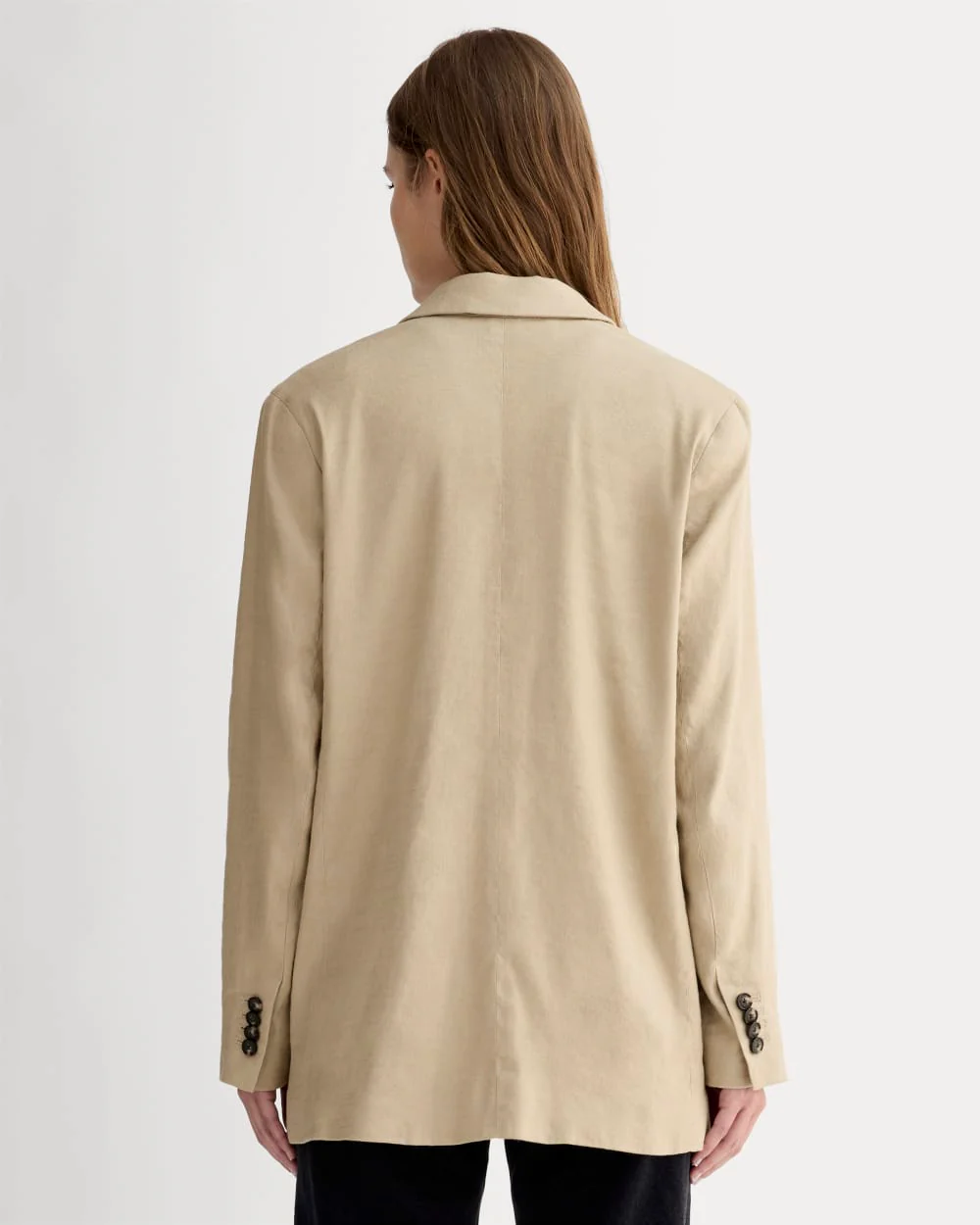 The Oversized Blazer in Stretch Linen | Trench Coat Khaki