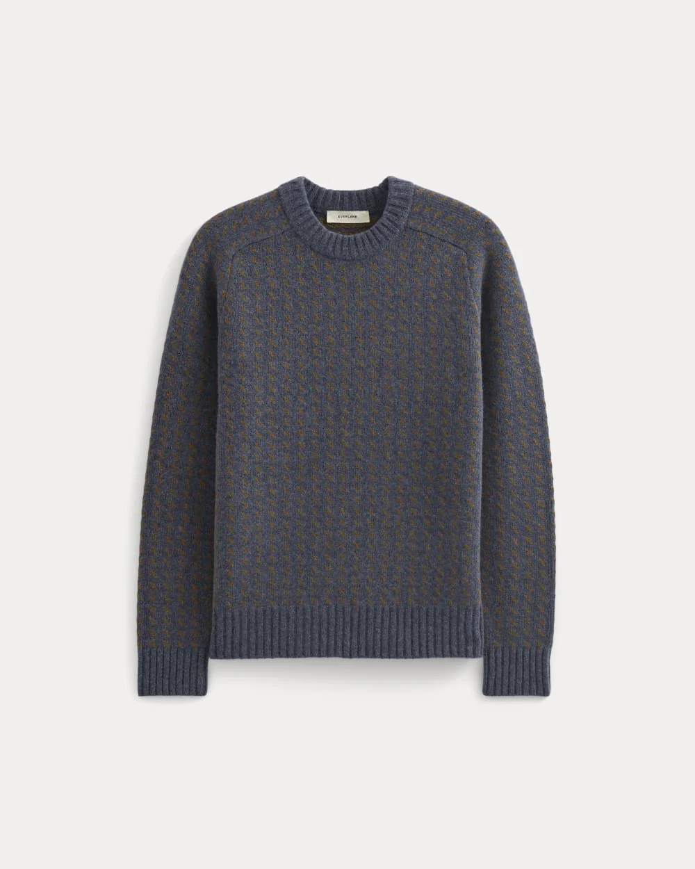 Wool Cashmere Nordic Crew | Heathered Indigo