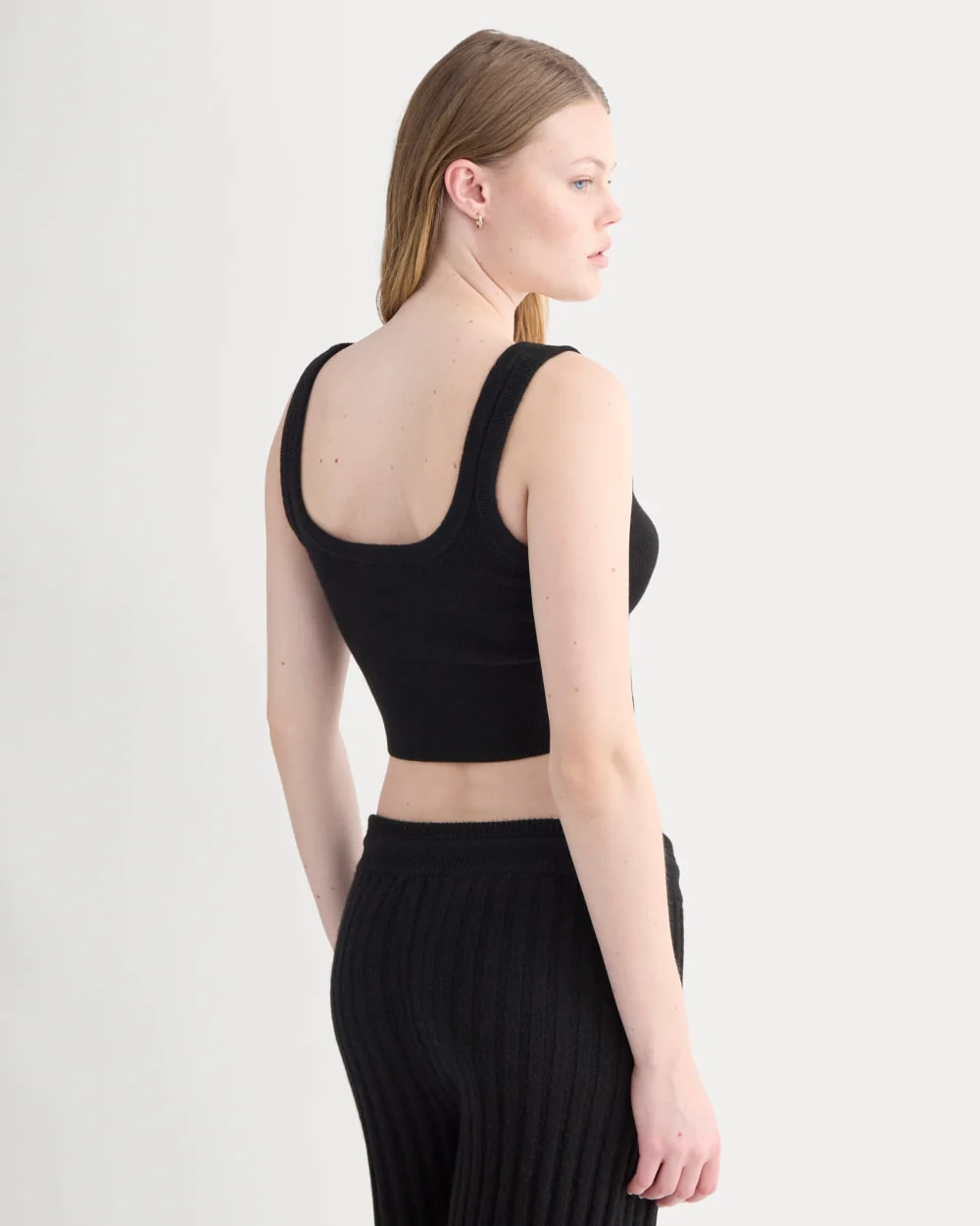 Cashmere Cropped Tank | Black