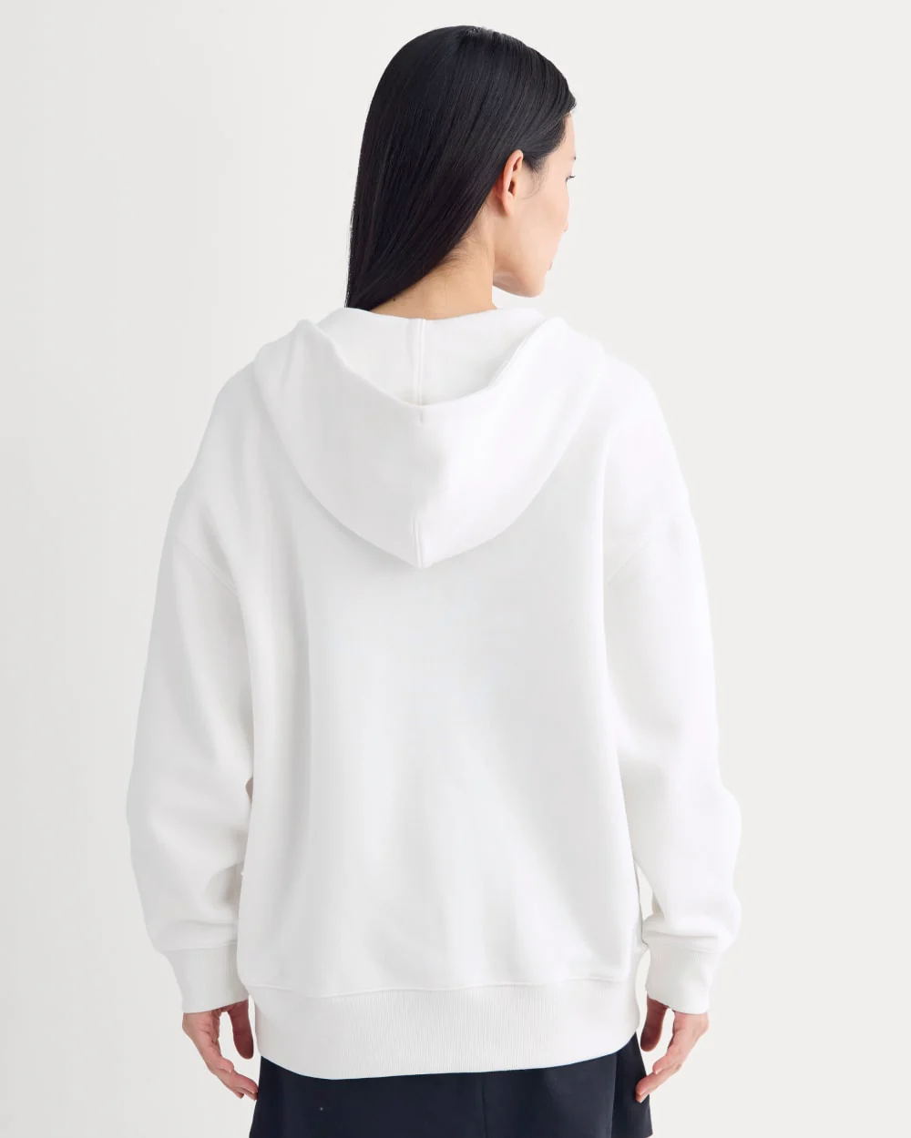 Luxe Fleece Oversized Full-Zip Hoodie | Bone