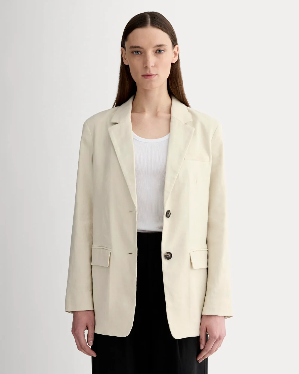 The Oversized Blazer in Stretch Linen | Birch
