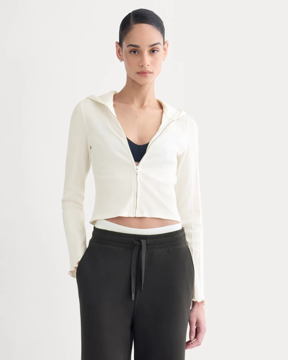 Lounge Rib Hoodie | Bone