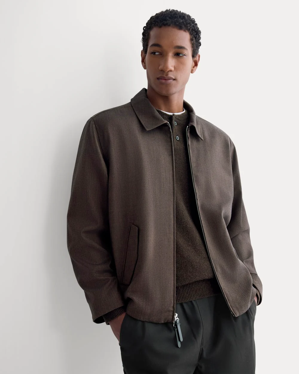 Tailored Zip Jacket | Heathered Fudge