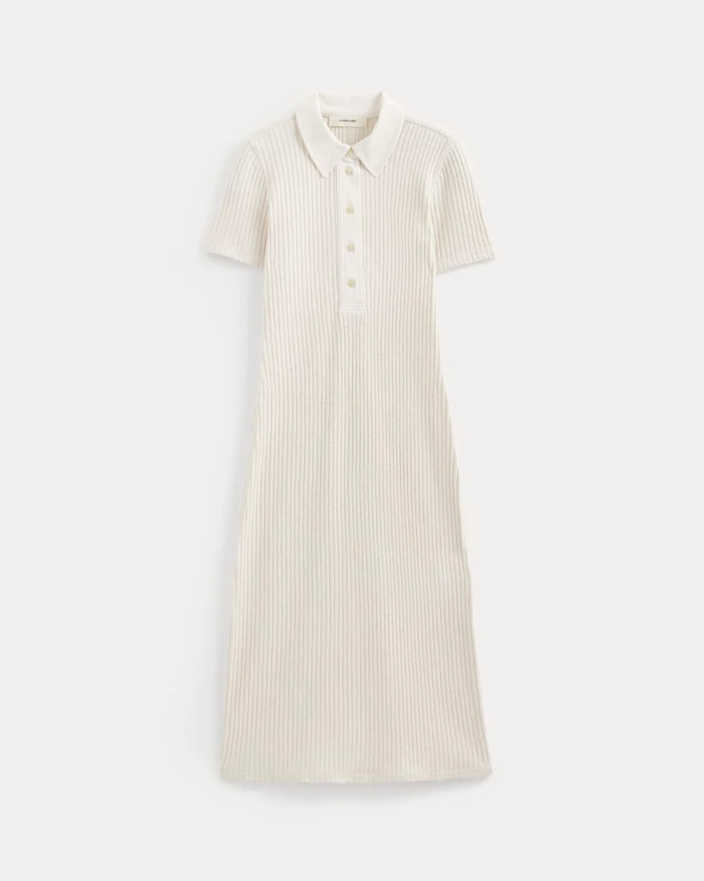 The Cozy Rib Polo Dress | Bone