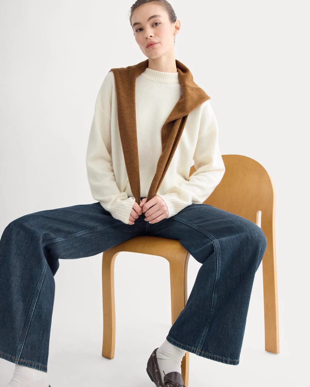 Cashmere Boyfriend Sweater | Snow