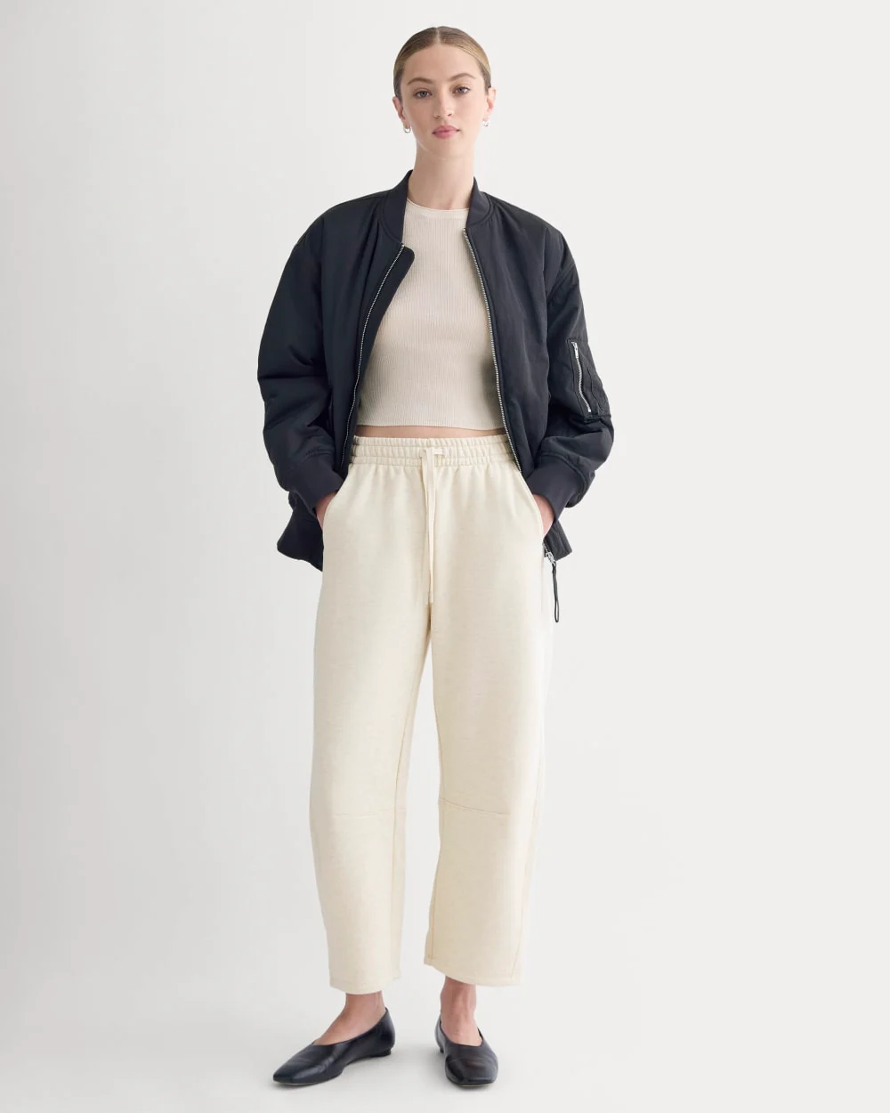 Luxe Fleece Barrel Sweatpant | Heathered Oat