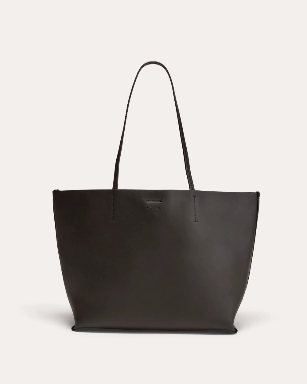 The Luxe Medium Italian Leather Tote | Black