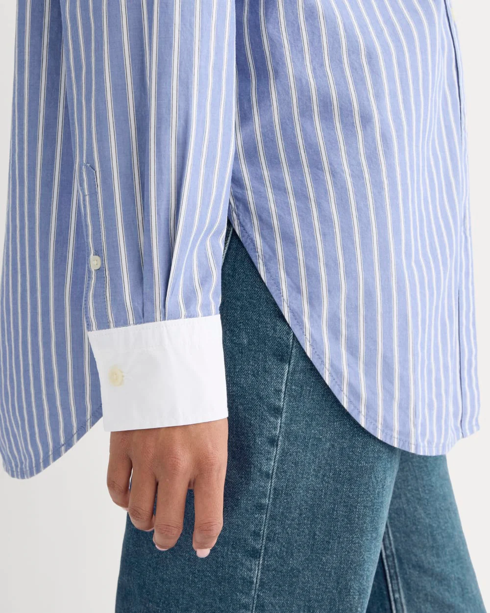 The Oversized Shirt in Ultrasoft Cotton | Dutch Blue / Bone