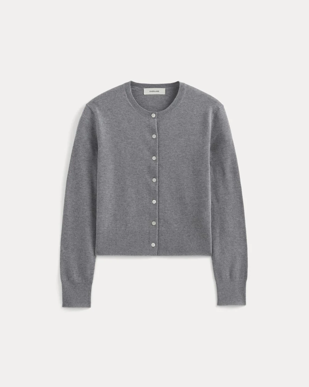 The Cropped Cardigan in Cotton Cashmere | Heather Charcoal