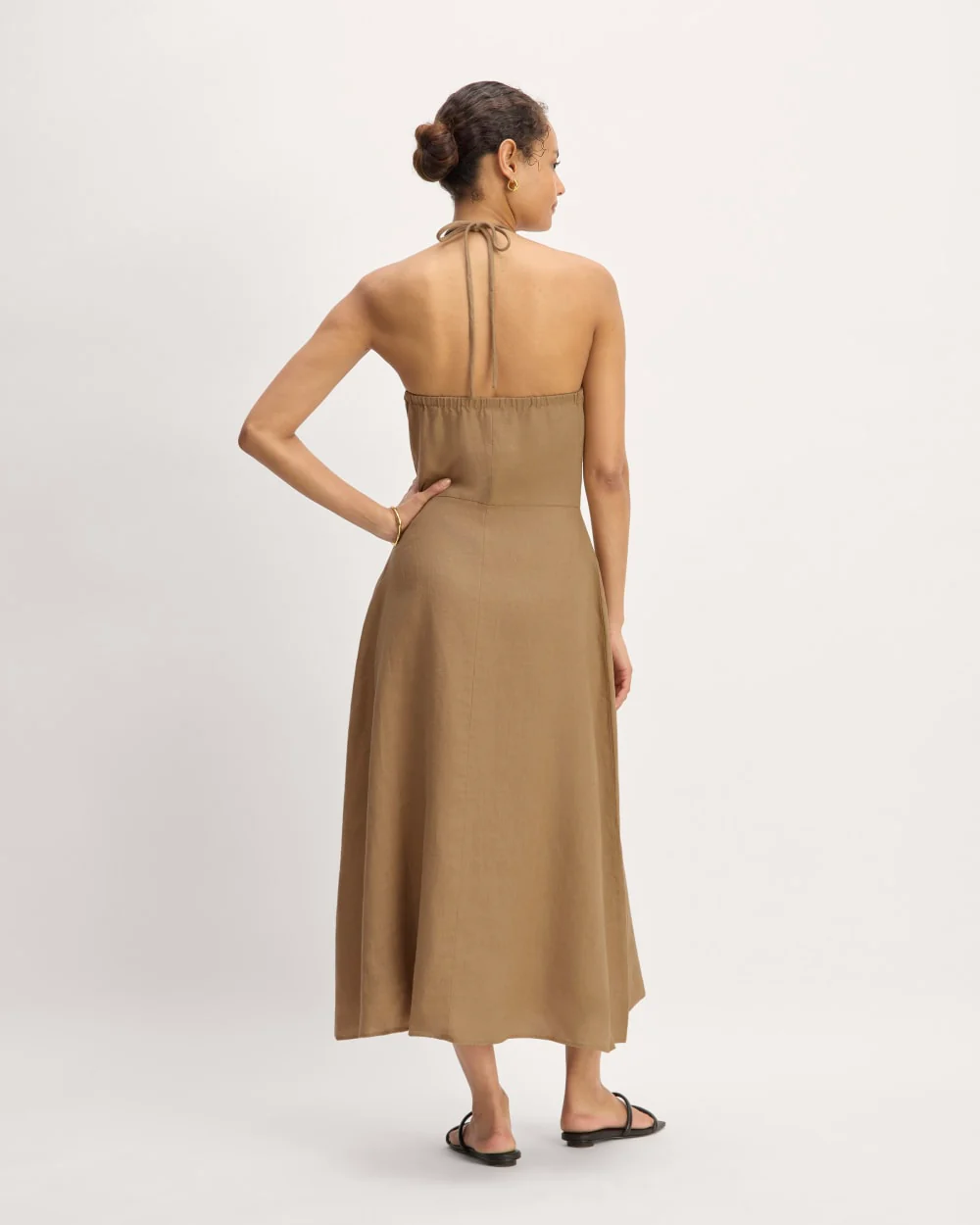 The Linen Halter-Neck Dress | Tiger's Eye