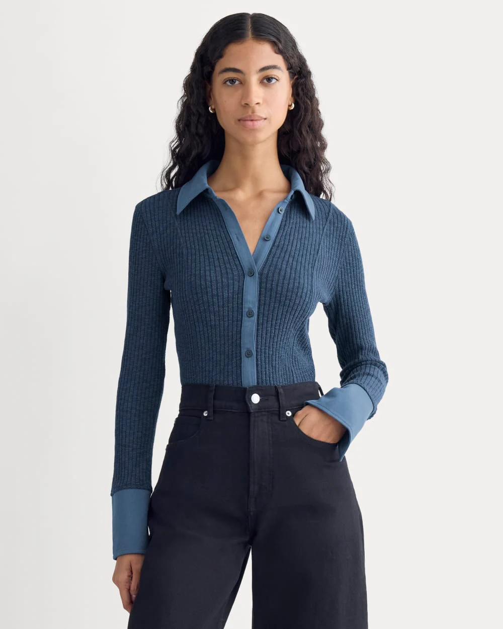 Cozy Rib Button-Up | Mood Indigo