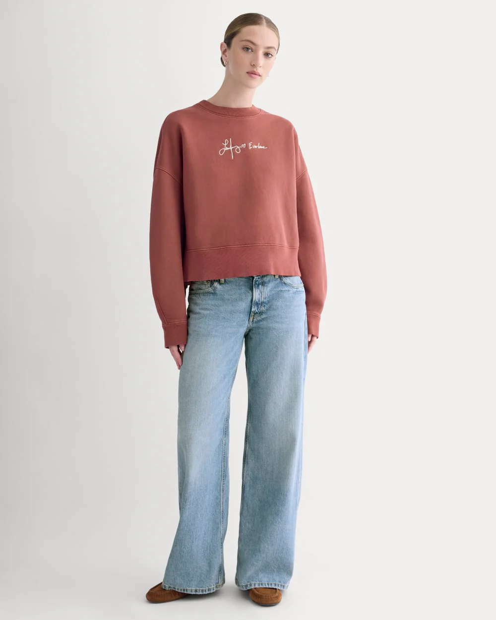 Everlane x The Laufey Foundation Cropped Sweatshirt | Dusty Red