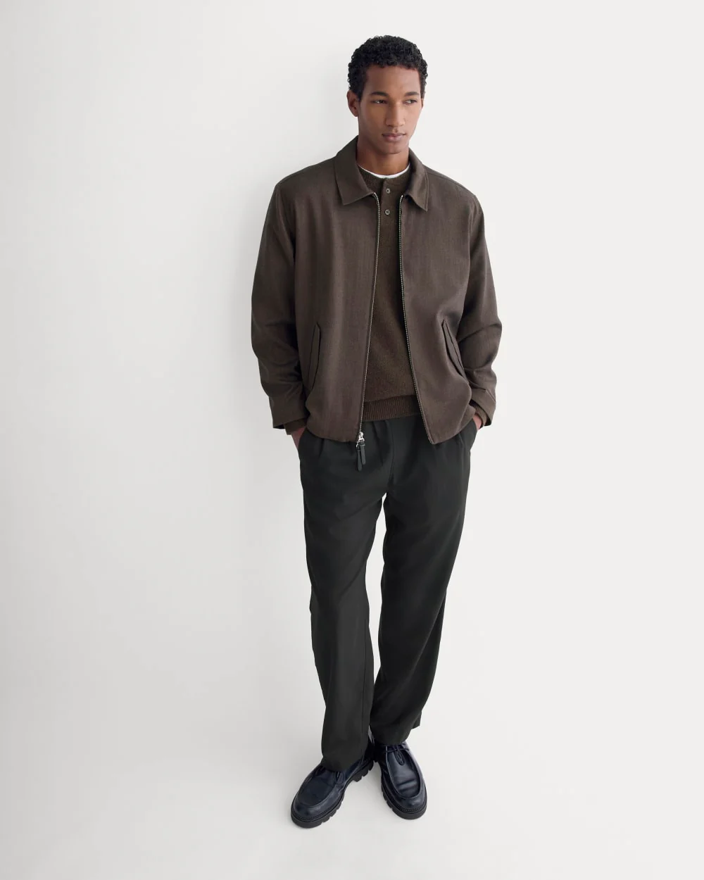 Tailored Zip Jacket | Heathered Fudge