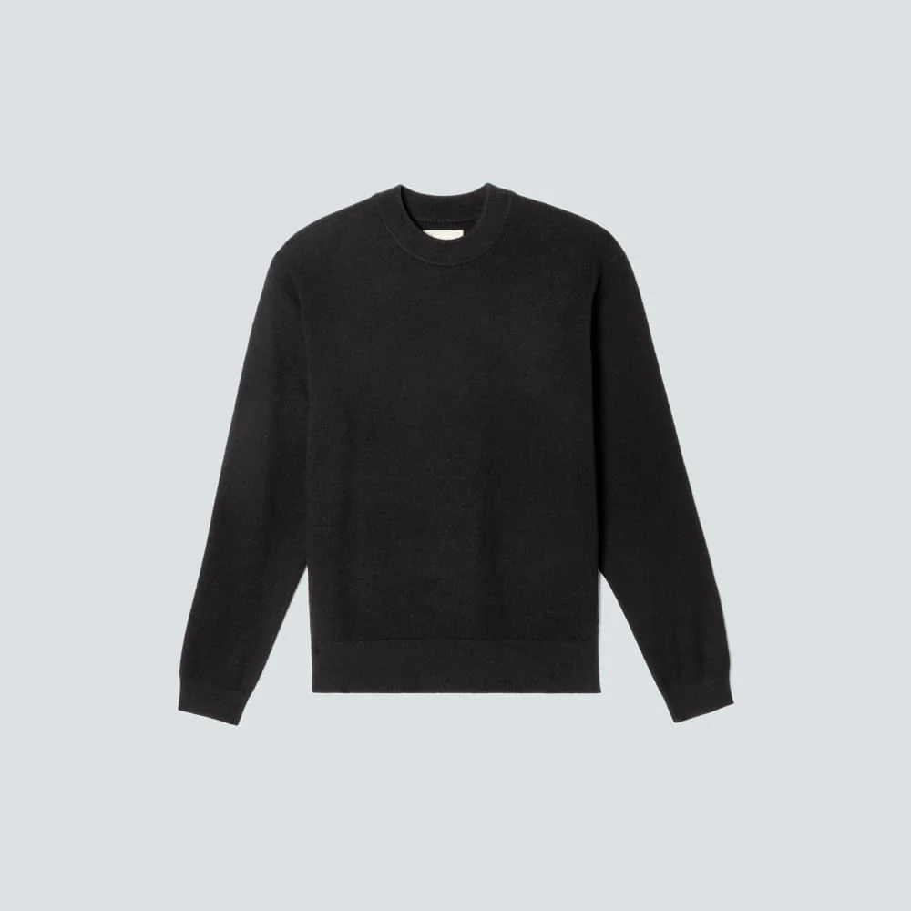 The Merino-Blend Crewneck Sweater | Black