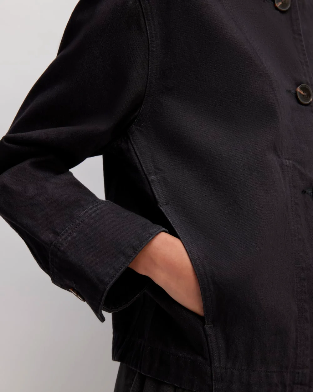 The Denim Barrel Jacket | Black