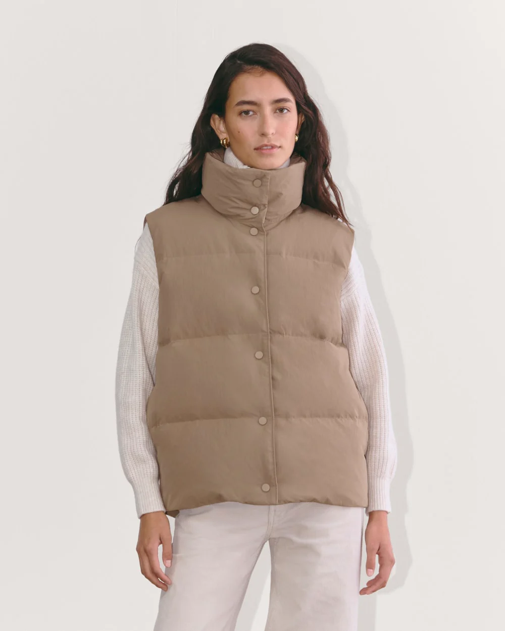 The Puffer Vest | Taupe Grey