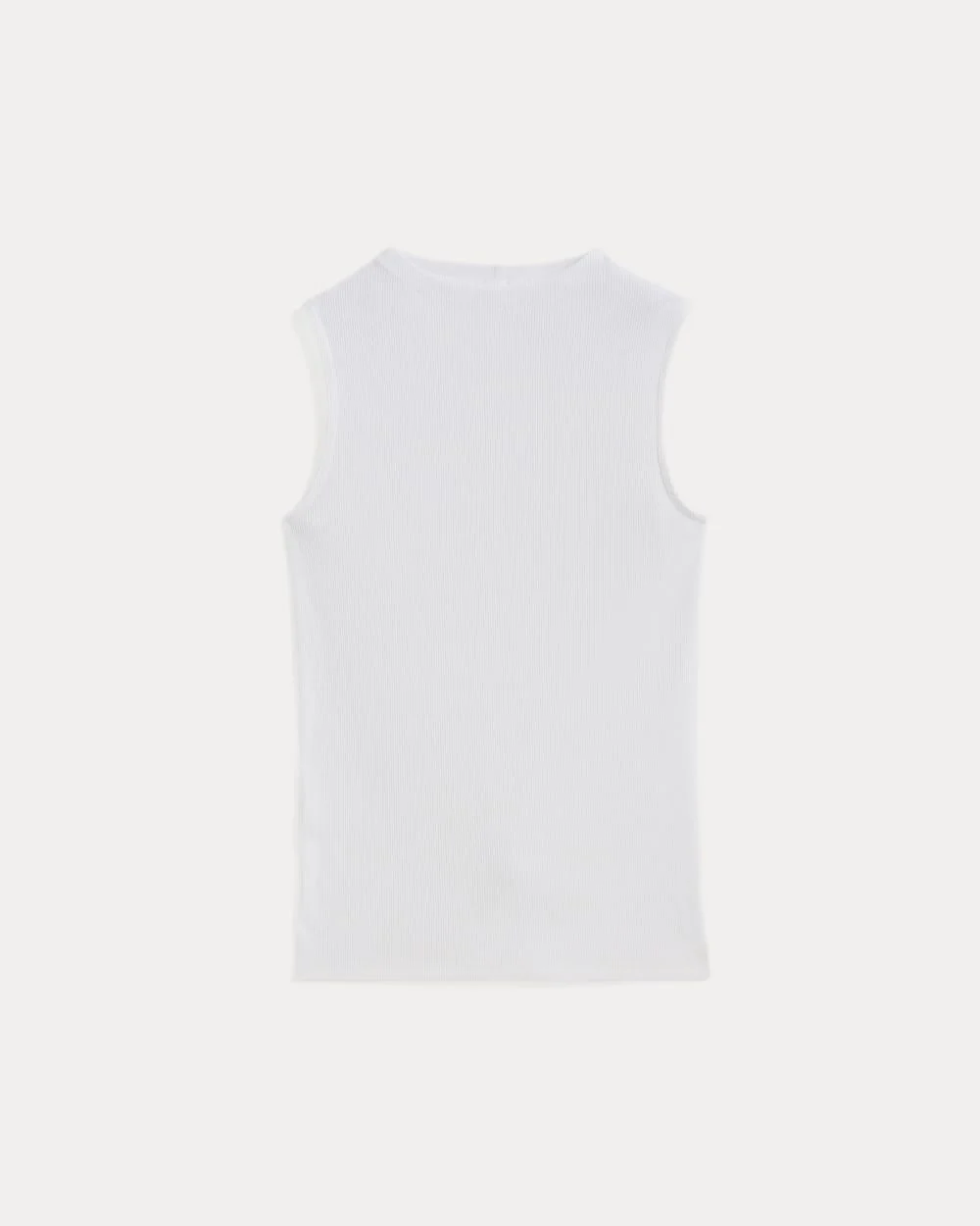 The Luxe Rib Funnel-Neck Tank | White