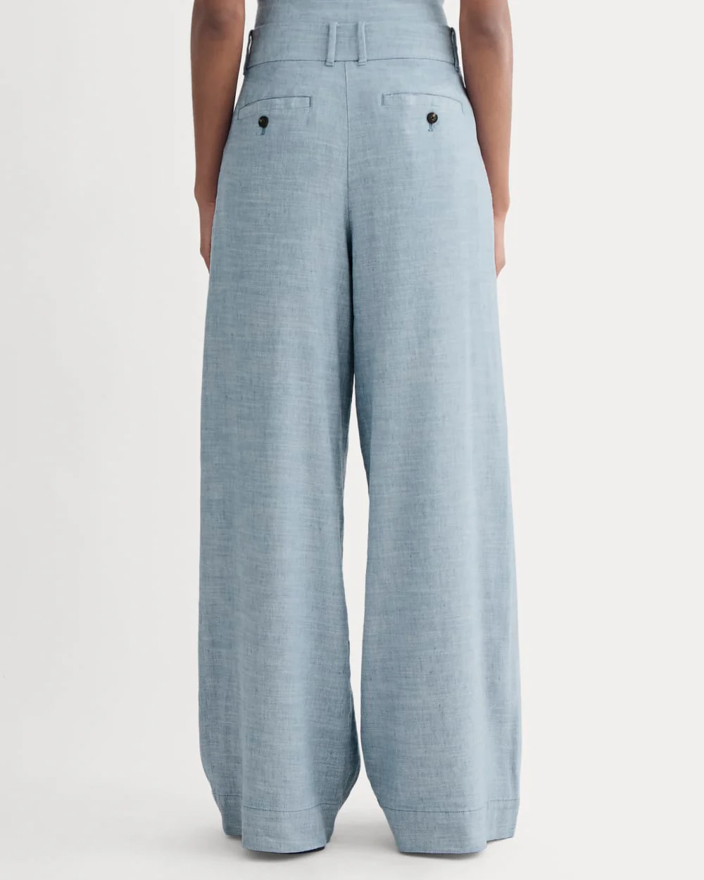 The Wide-Leg Pant in Stretch Linen | Chambray