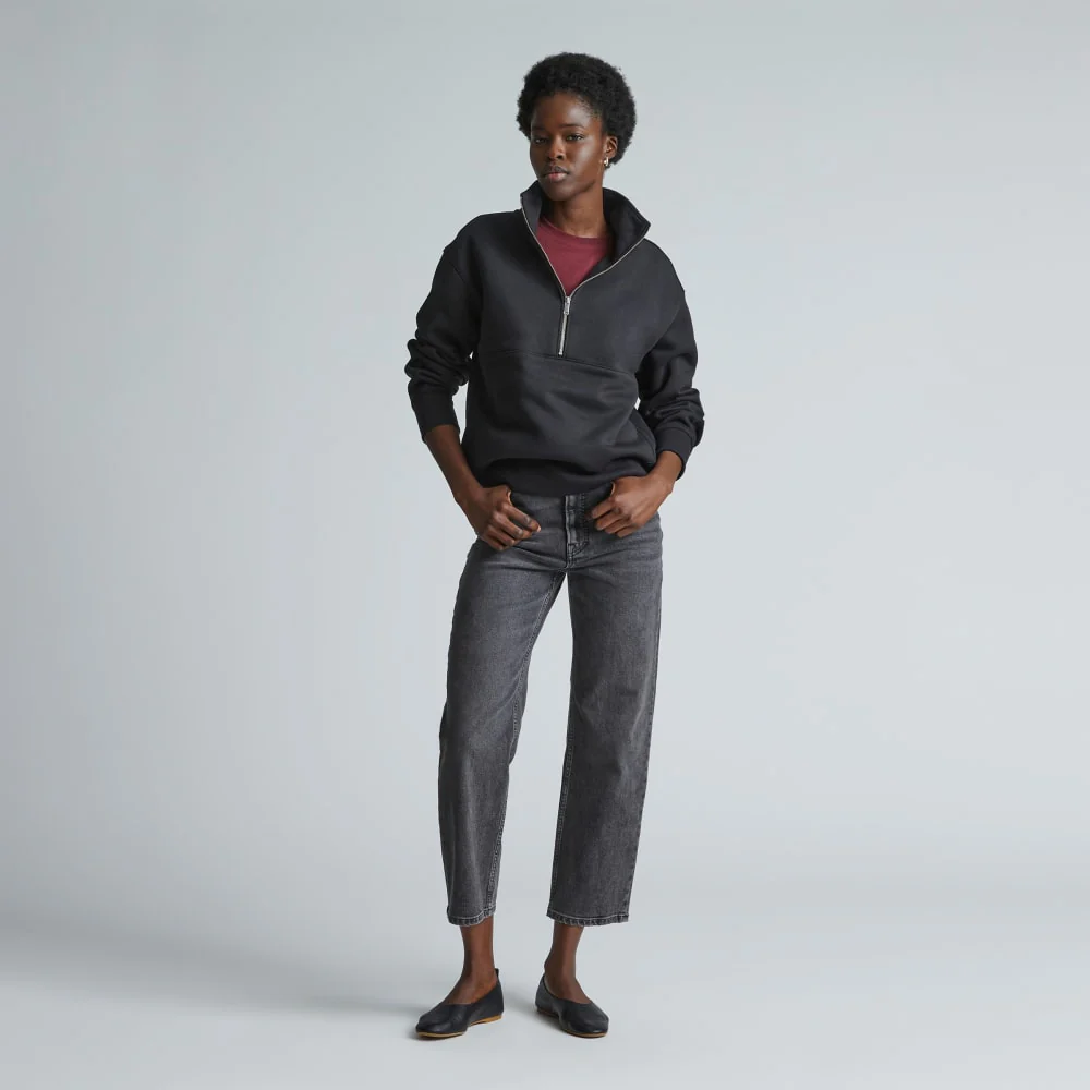 The ReTrack Half-Zip Sweatshirt | Black