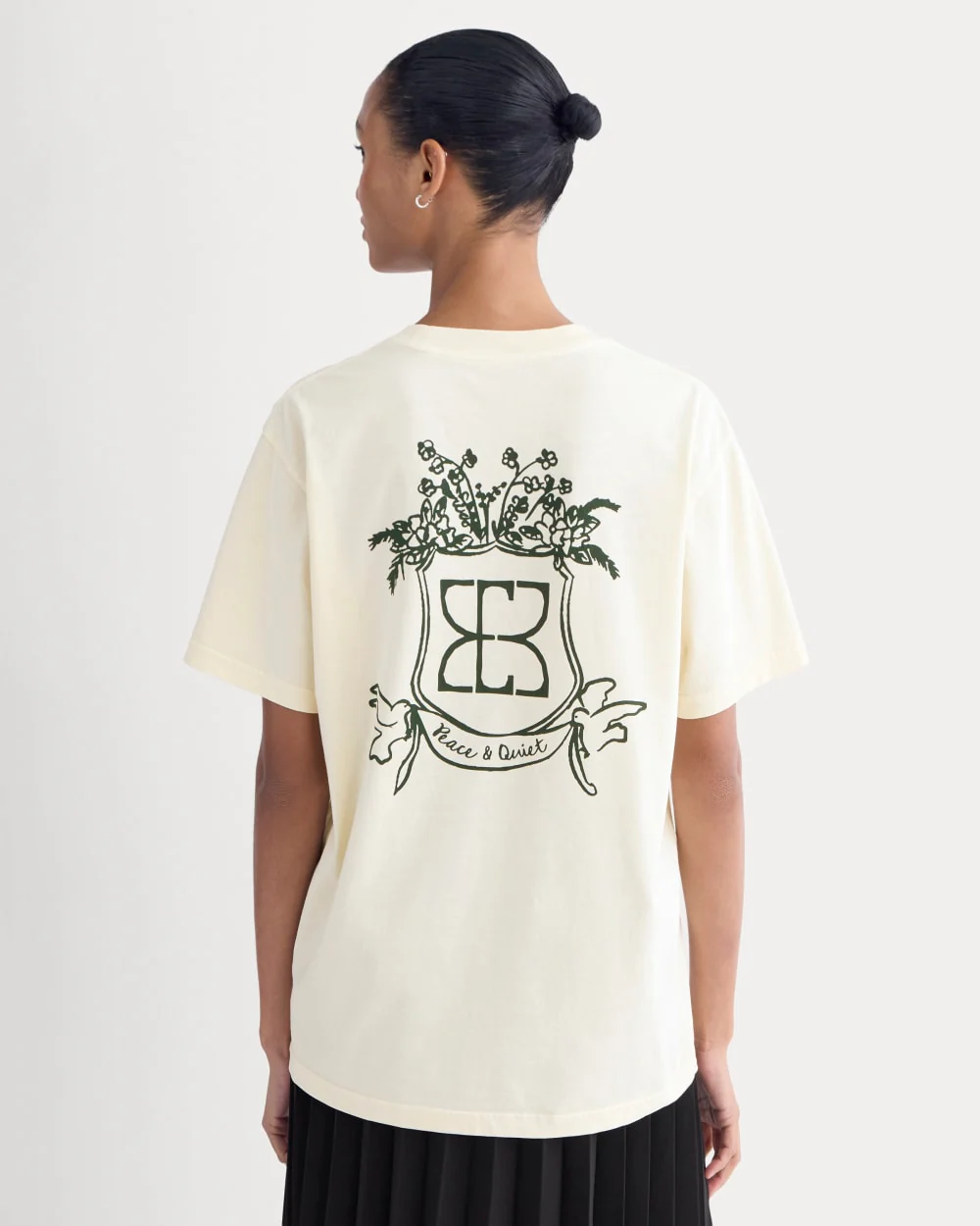 Everlane x Peace and Quiet Crest Graphic Tee | Bone