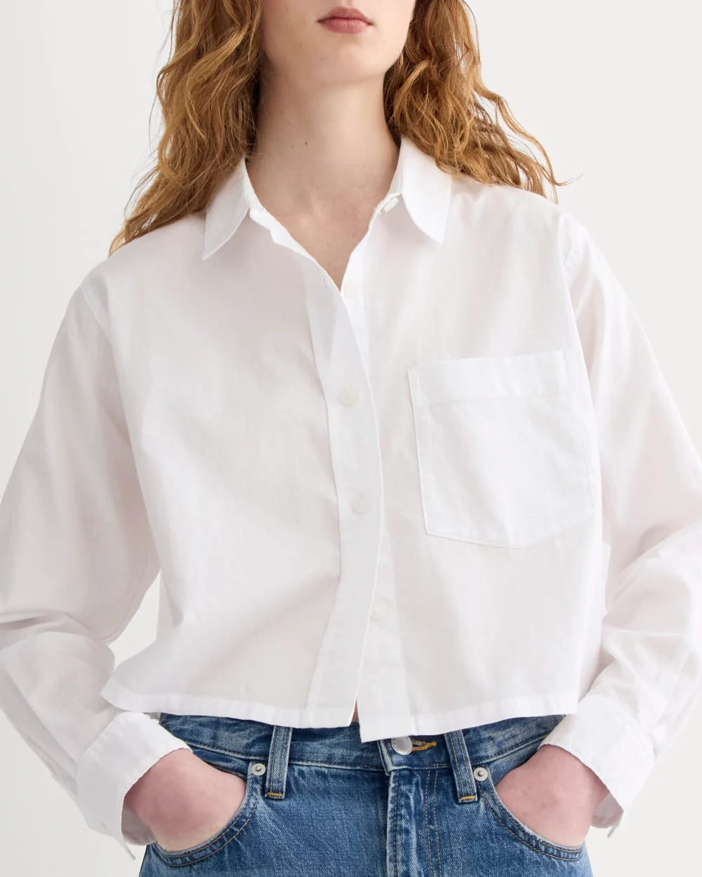 The Way-Short Shirt in Silky Cotton | White