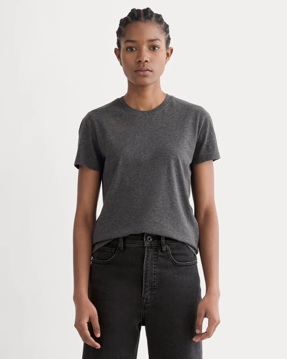 The Slim Crew in Essential Cotton | Heathered Soot
