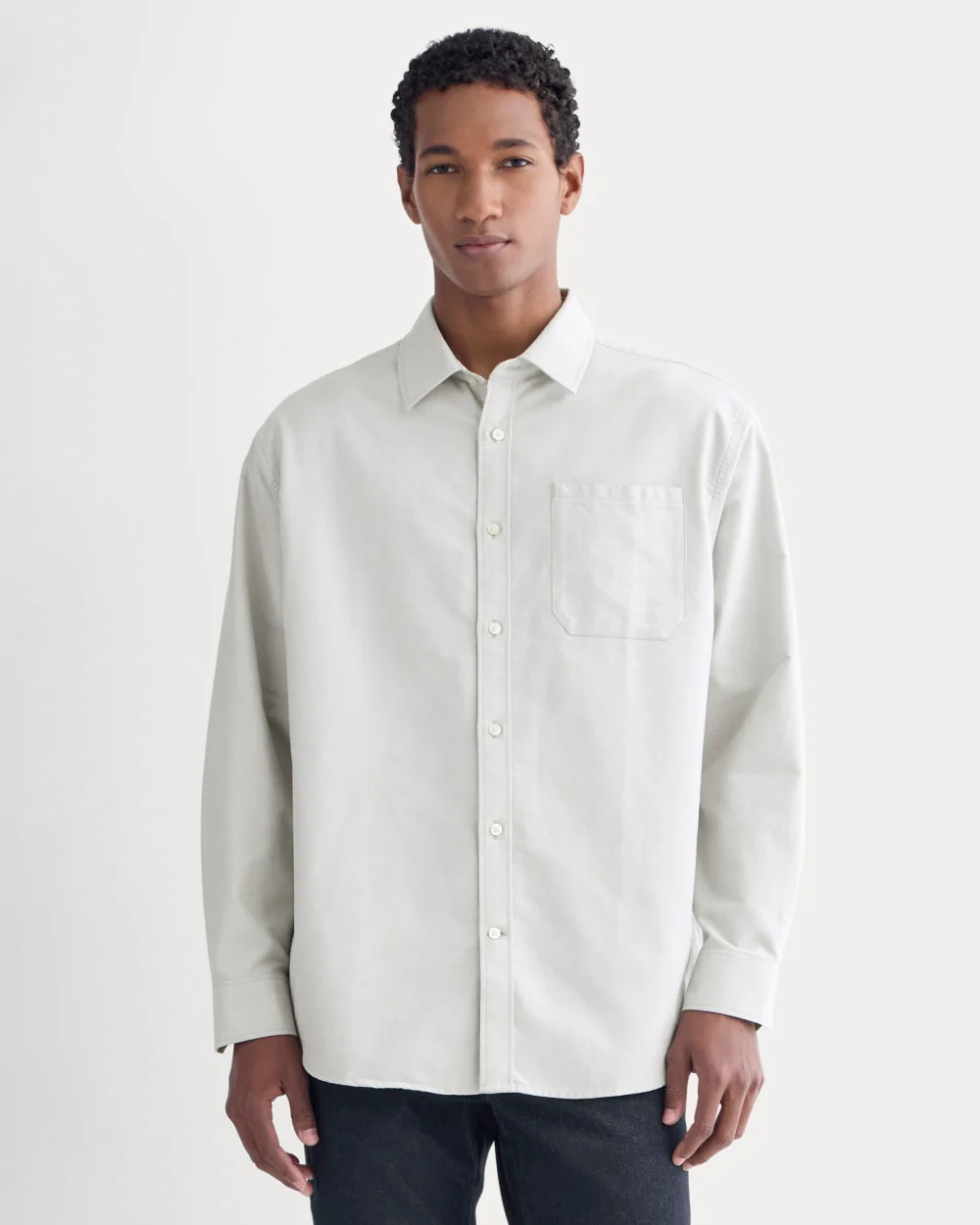 Oversized Oxford Shirt | Grey