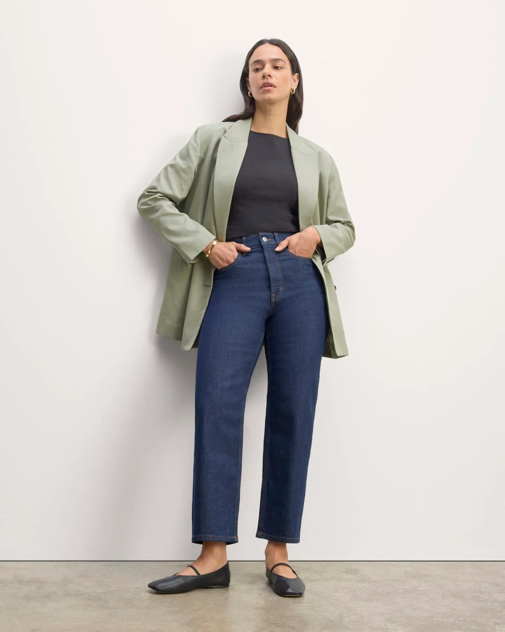 The Double-Breasted Blazer in Buttersmooth | Seagrass