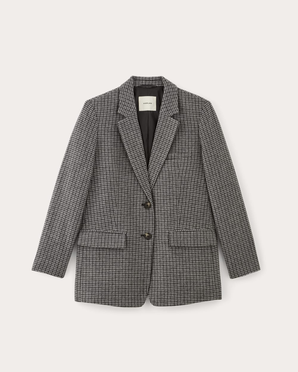 The Oversized Blazer in Wool | Gray Houndstooth