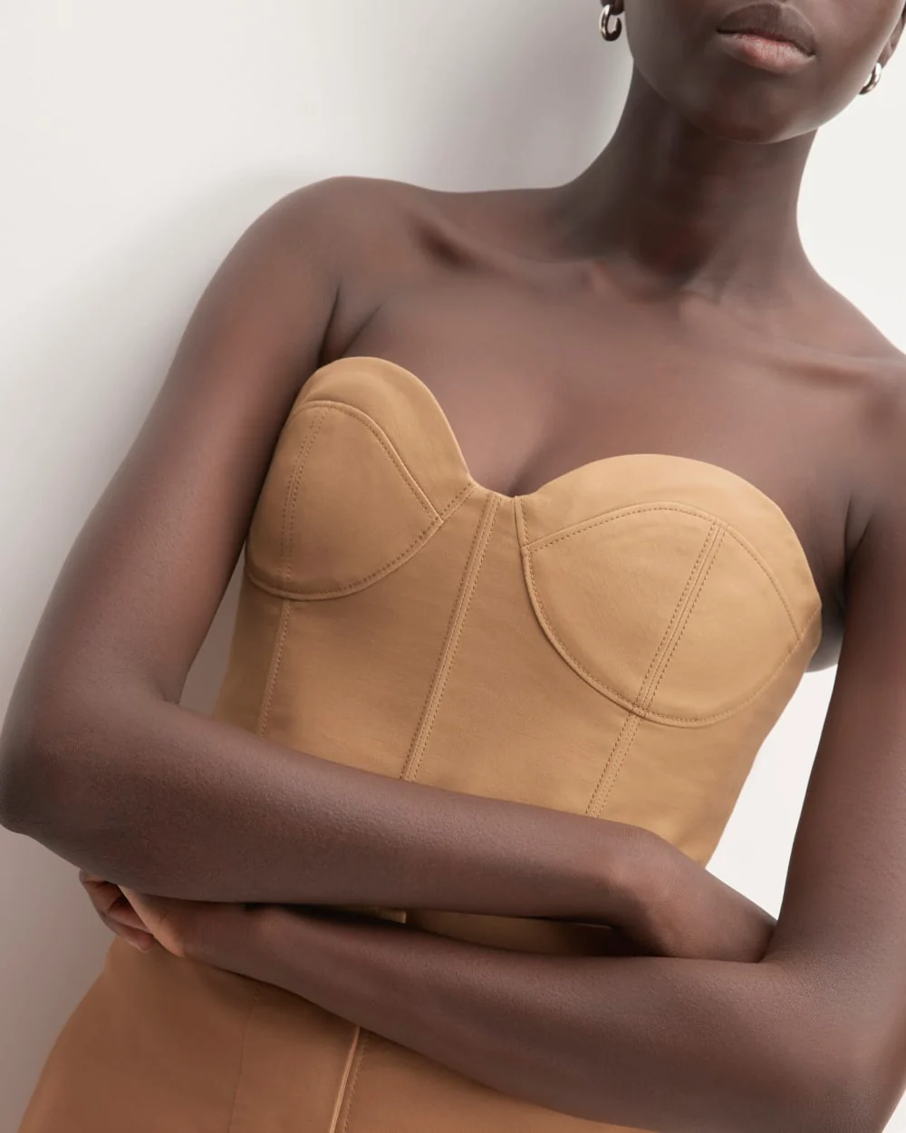 The Structured Cotton Bustier | Toasted Coconut