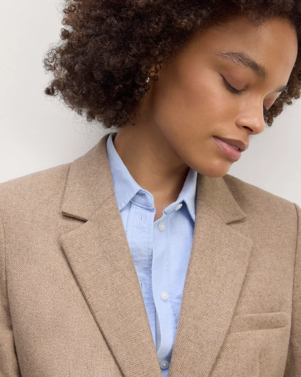 The Oversized Blazer in Wool | Beige Twill