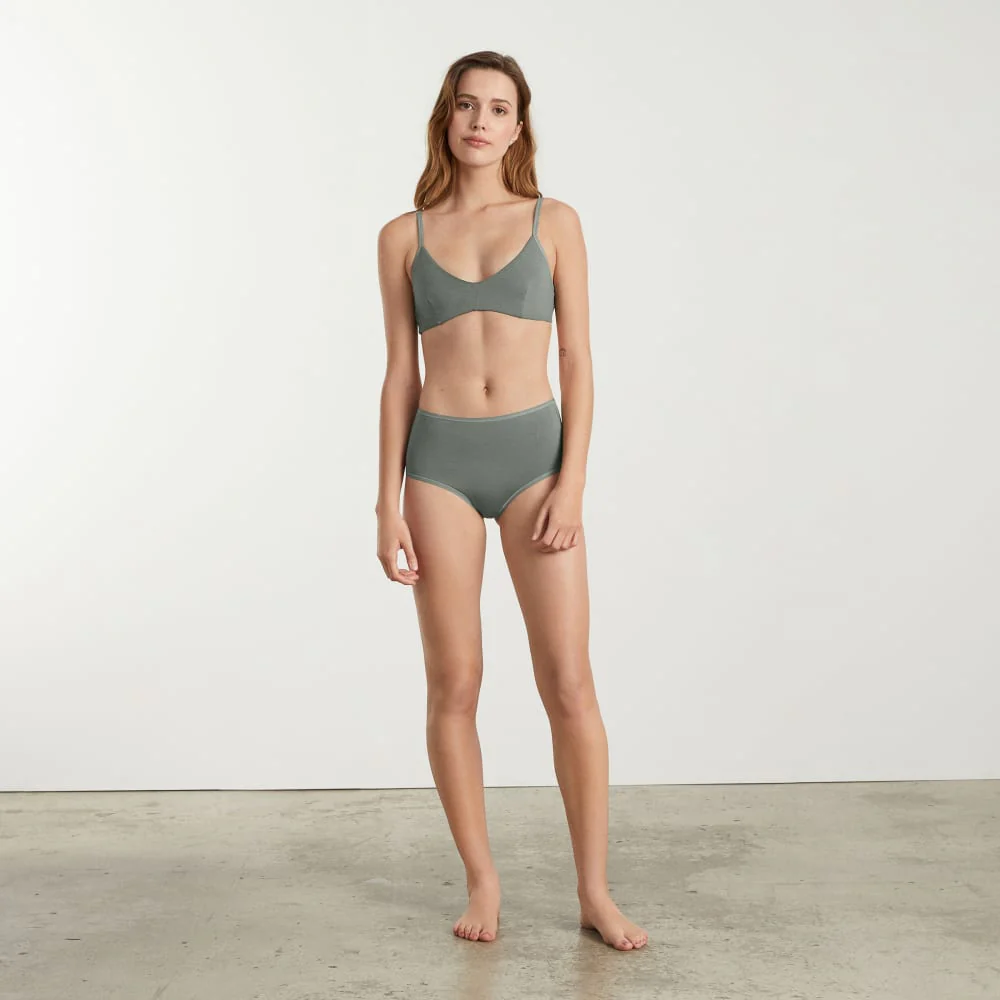 The Cotton High-Rise Hipster | Dark Sage